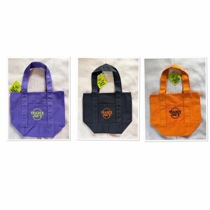 NWT Trader Joe's Reusable Tote Bags - Purple, Black, Orange. Bundles of 3